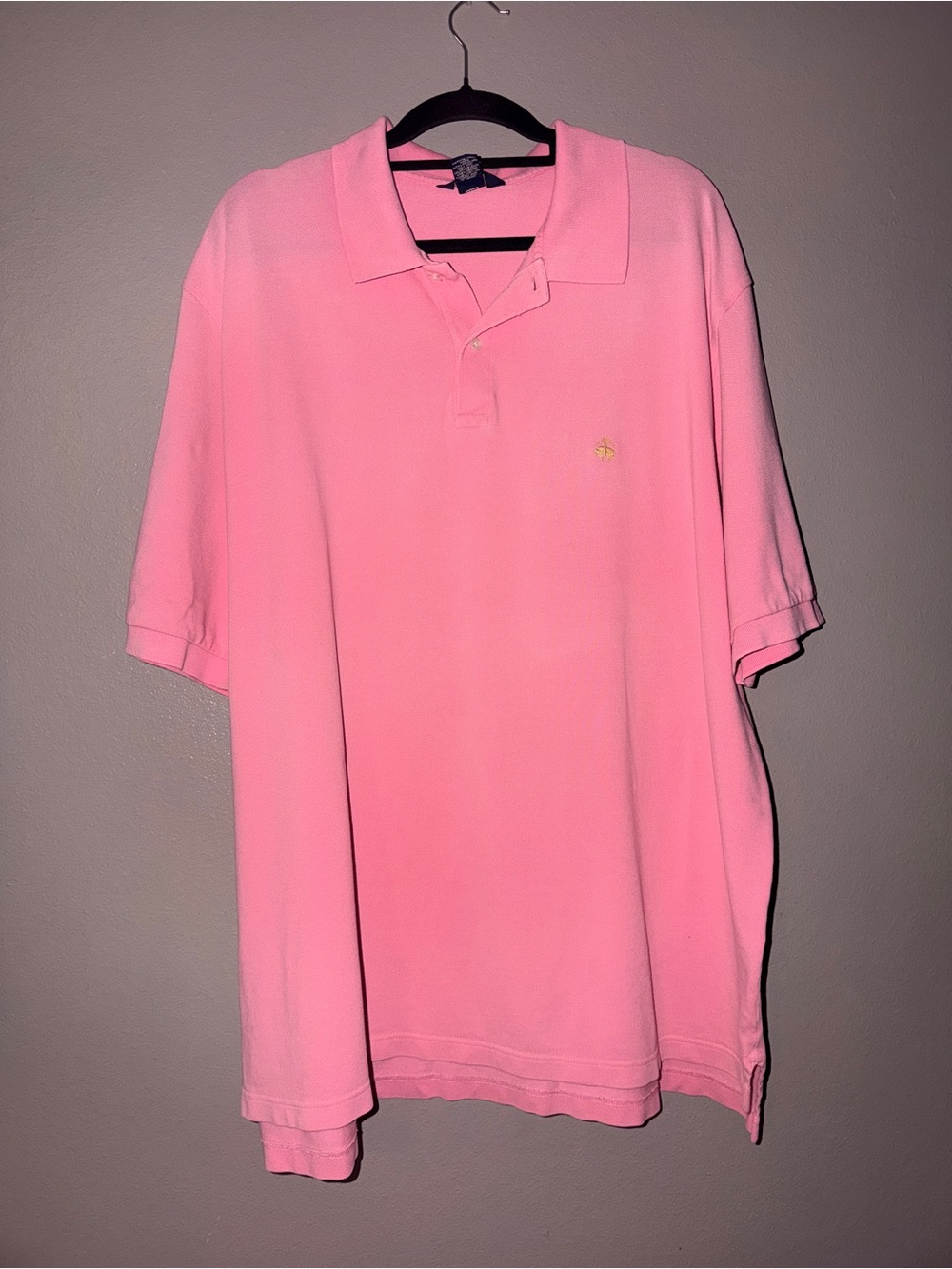 Brooks Brothers Pink Short-Sleeve Polo with Embroidered Logo